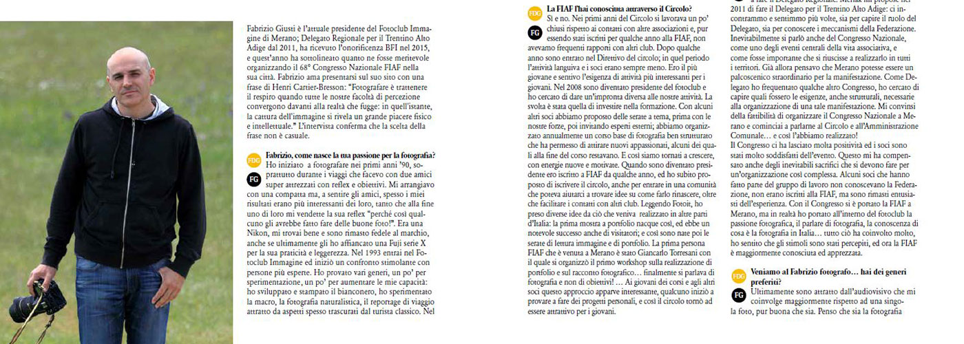 Intervista per FOTOIT rivista italiana di fotografia
